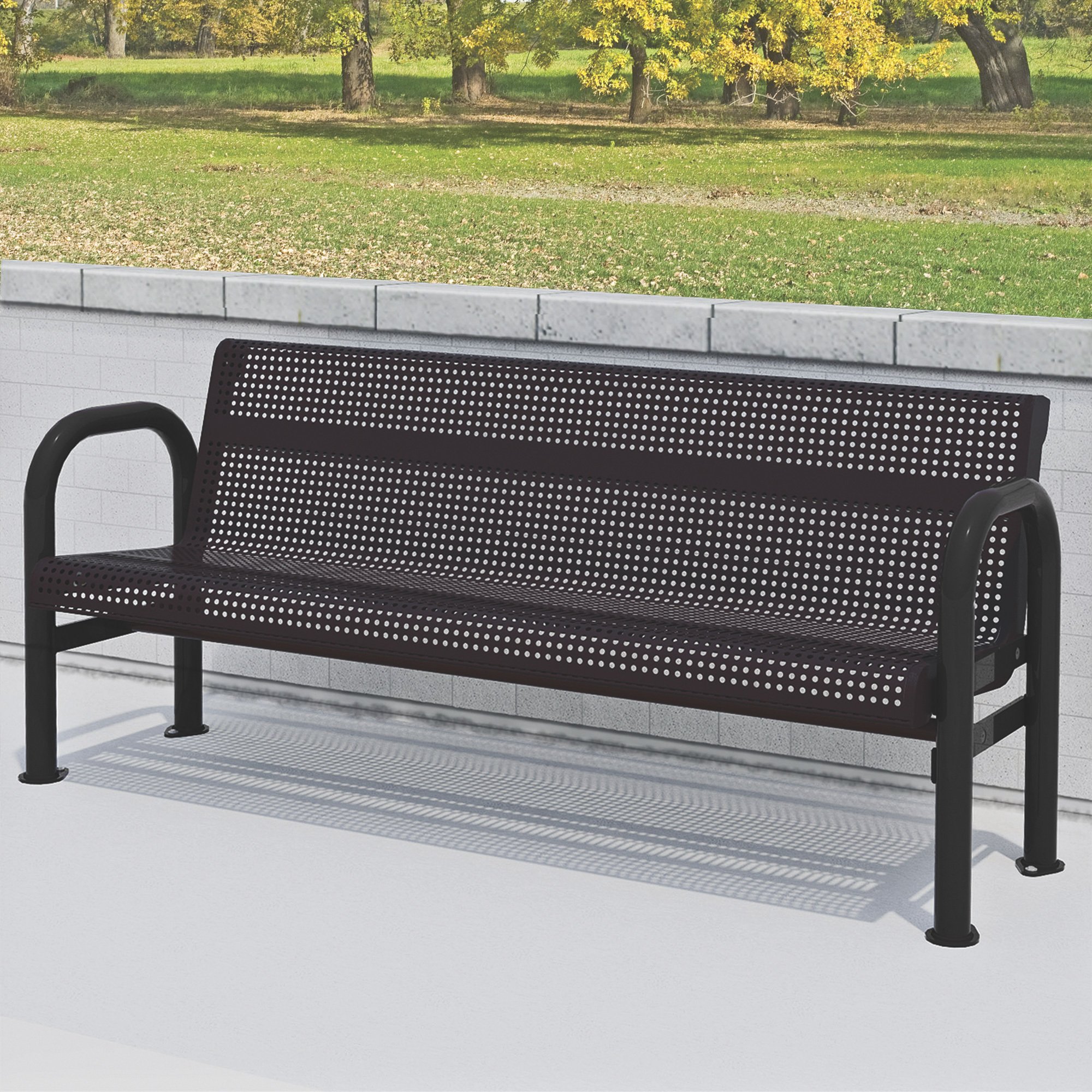 Pilot Rock All-Steel Park Bench, 6ft.